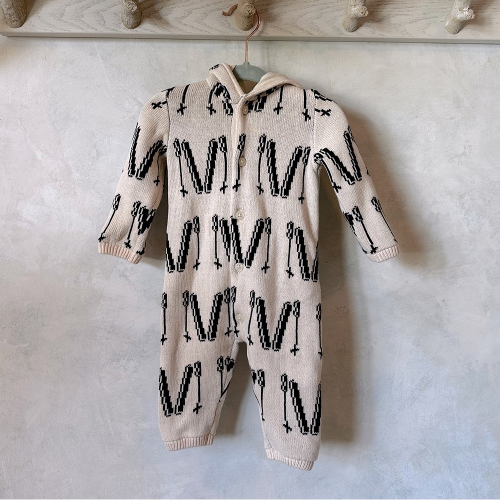 NWT Monica + Andy skis knit jumpsuit size 3-6 months